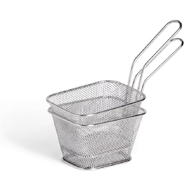 Lot de 2 paniers à frites inox argenté 19,5x17,5x8,5cm