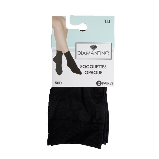 Lot de 3 paires socquette femme polyamide noir opaque 50D