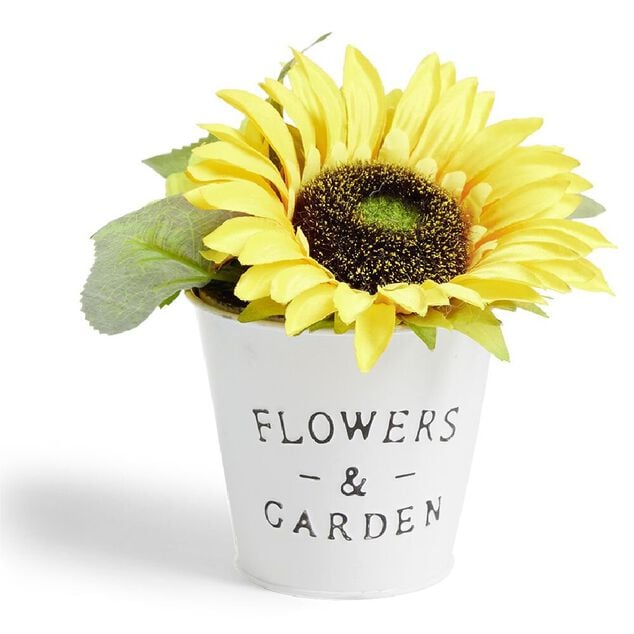 Tournesol artificiel en pot &Oslash;28xH30cm