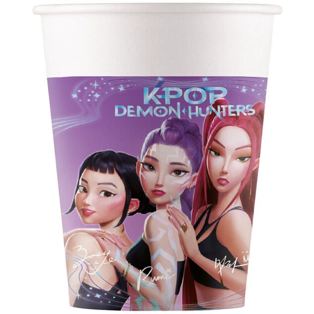Gobelet carton x8 Kpop Demon Hunters violet 20cl