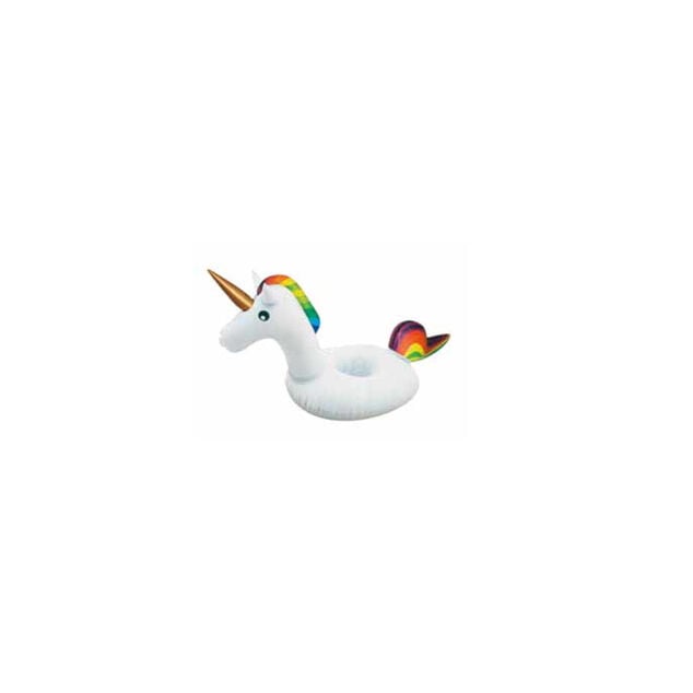 Trio licorne gonflable bou&eacute;e porte-verre chevauchable