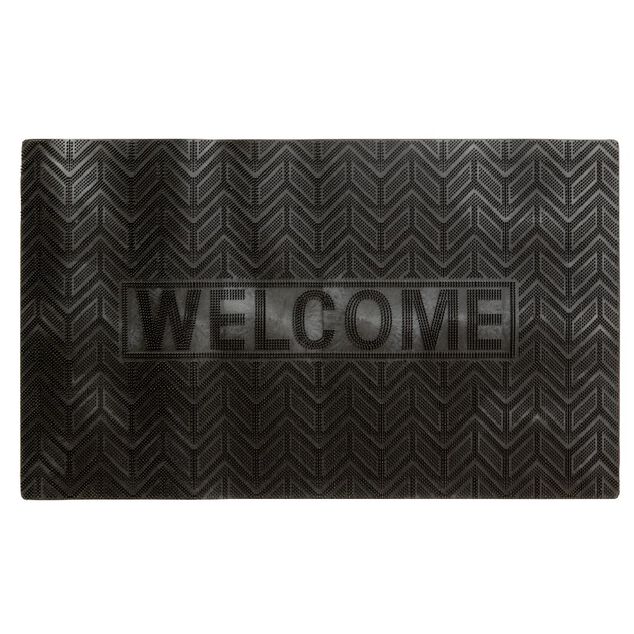 Tapis d'entrée rectangulaire picot antidérapant noir