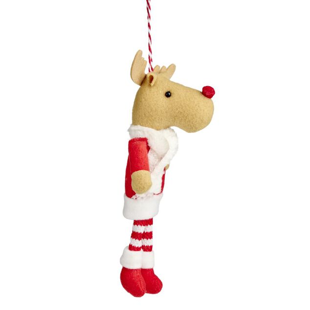 Personnage de No&euml;l &agrave; suspendre feutrine rouge et blanc (3 mod&egrave;les)