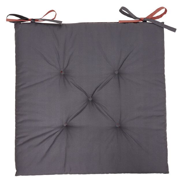 Galette de chaise bicolore terracotta gris