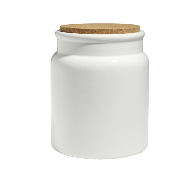 Bocal en céramique avec couvercle en liège Ø16xH19cm