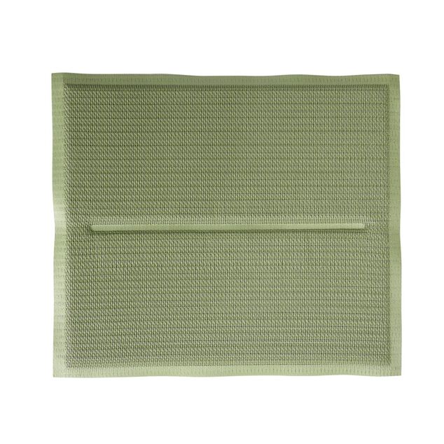 Galette de chaise rectangulaire textil&egrave;ne vert olive 35x40cm
