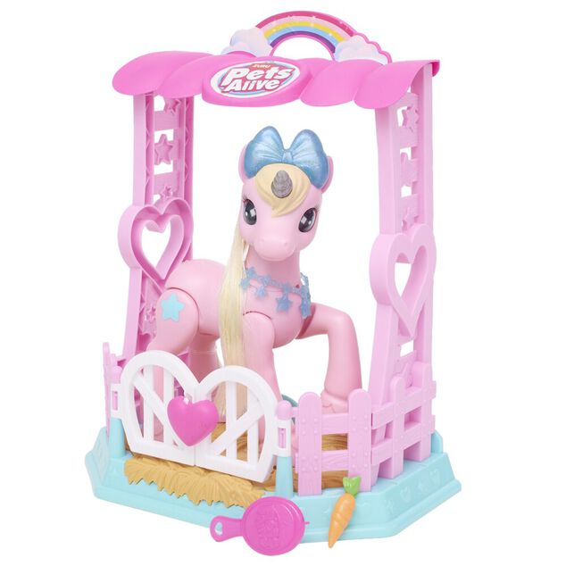 Ma licorne magique et son &eacute;curie Little Pet LED et son plastique rose H29cm