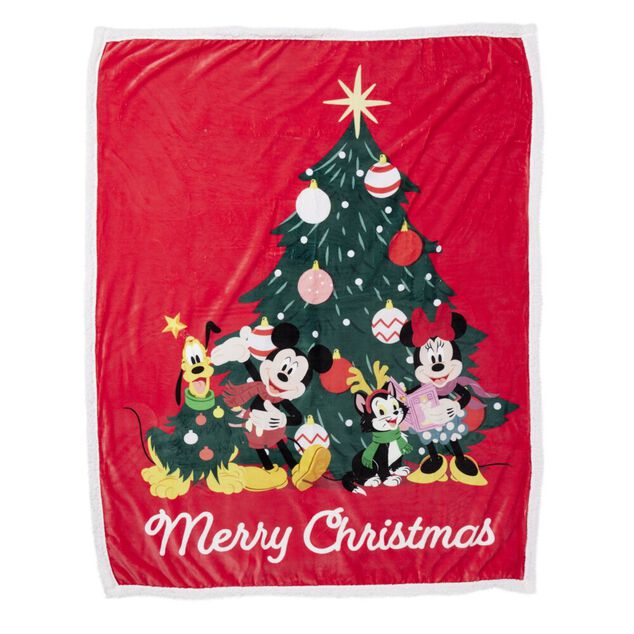 Plaid pilou Noël Disney Mickey 120x150cm