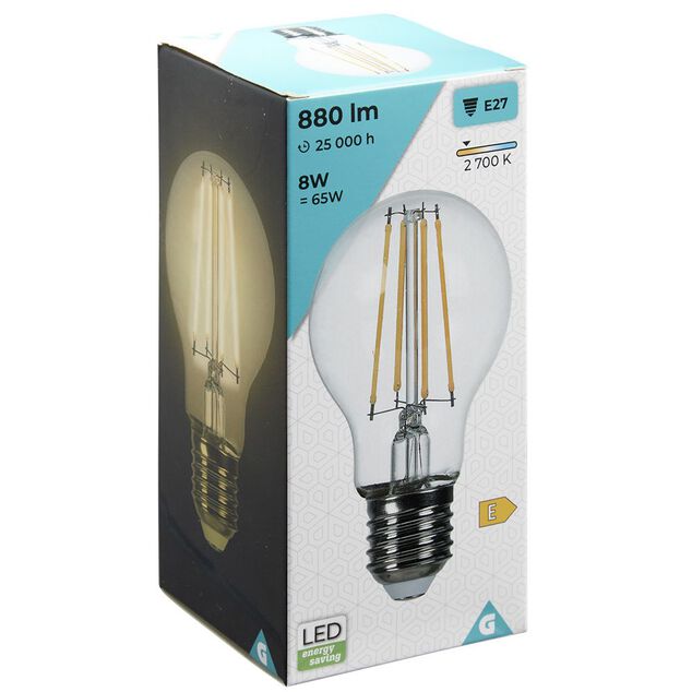 Ampoule LED &agrave; filament A60 E27 blanc