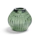 Bougeoir rond verre vert Ø7,5xH7,5cm