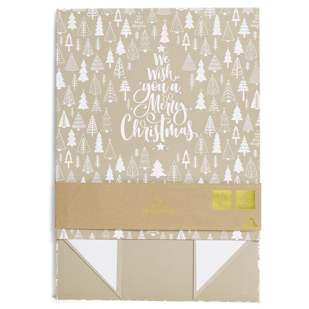 Bo&icirc;te cadeau No&euml;l pliable motif sapin