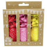 Noeud métallisé x9 avec bolduc x3 multicolore