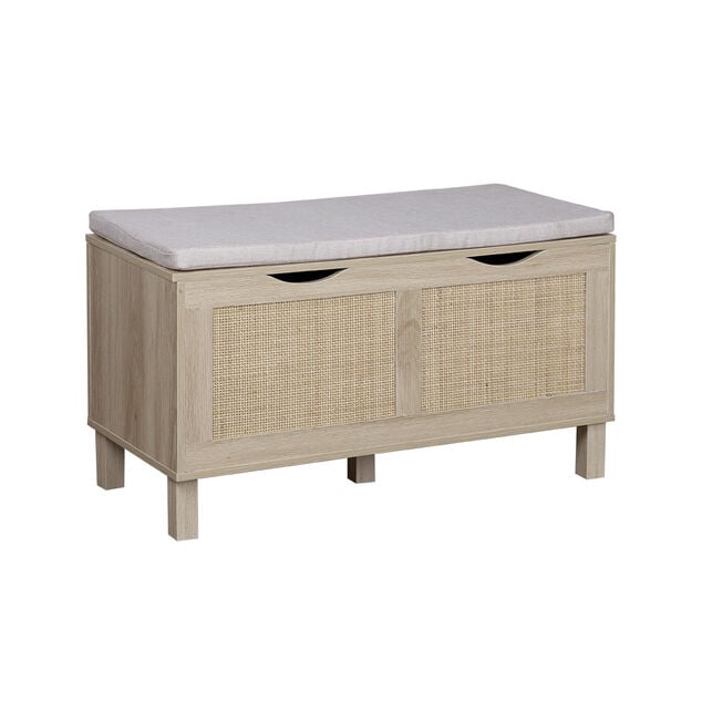 Banc coffre Kanna cannage rotin 80x35xH45cm