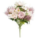 Piquet fleur artificielle rose &Oslash;30xH40cm