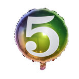 Ballon alu chiffre 5 métallisé multicolore Ø45cm