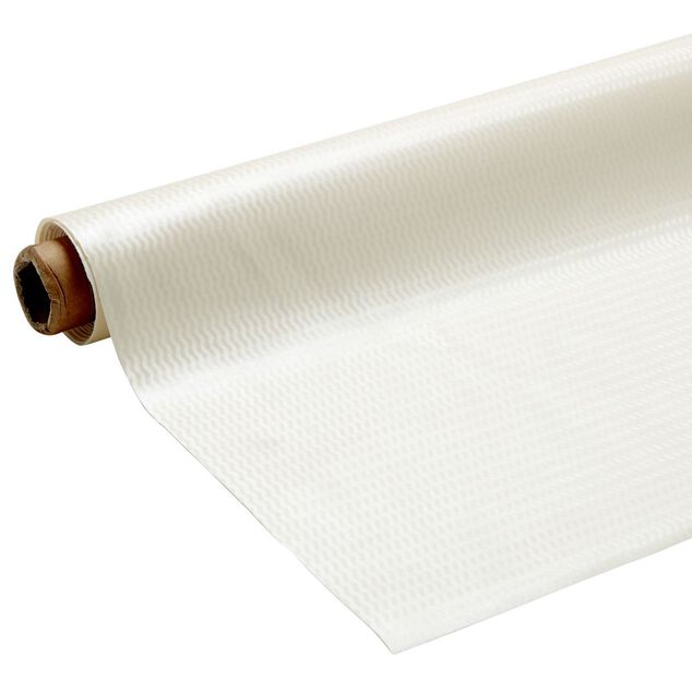 Toile cir&eacute;e motif zig zag blanc 140 cm