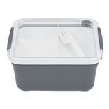 Lunch box 2 niveaux plastique gris 95cl