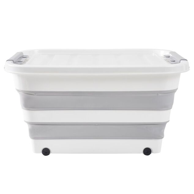 Box de rangement pliable 65L &agrave; roulettes 70x51xH31cm