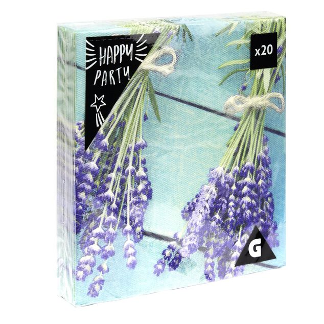 Serviette en papier x20 ouate carrée 20x20cm (4 modèles)