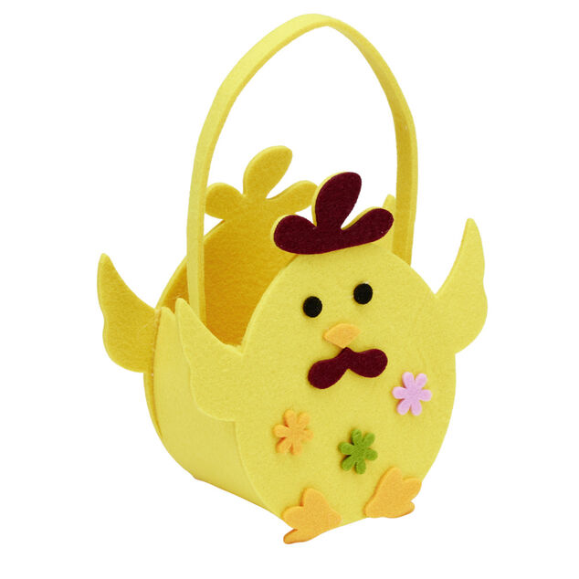 Panier en feutrine Pâques 15x7xH14,5cm (5 modèles)