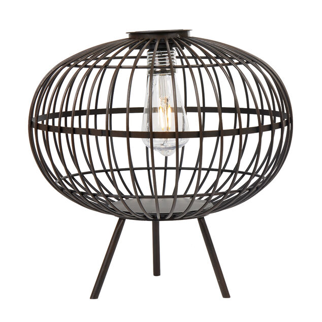 Lanterne solaire m&eacute;tal noir &agrave; poser