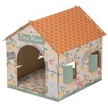 Maison pour chat carton d&eacute;cor Dolce Miaou 41x36xH41cm