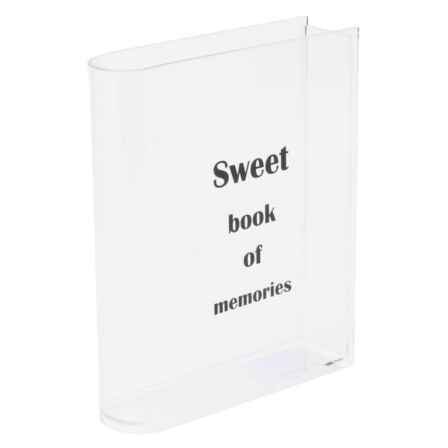 Vase c&eacute;ramique forme livre Sweet Book of Memories blanc et noir 15x4xH20cm