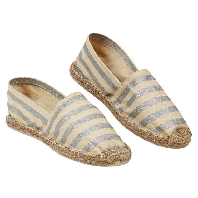 Espadrille Femme ray&eacute; jaune gris T36-41