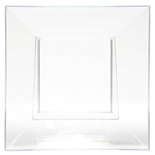 Bol plastique carr&eacute; transparent 12,4x12,4xH6,4 cm x12