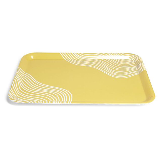 Plateau m&eacute;lamin&eacute; jaune 45,2x31,4x2cm