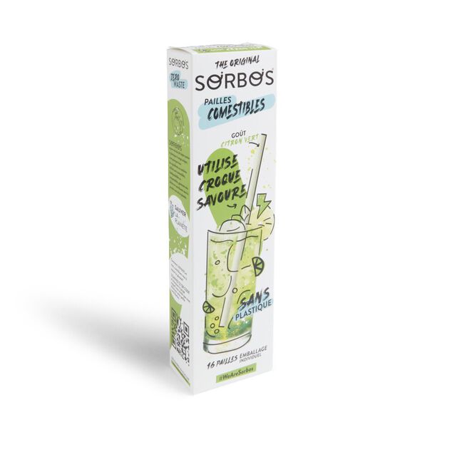 Lot de 6 pailles comestibles goût citron vert