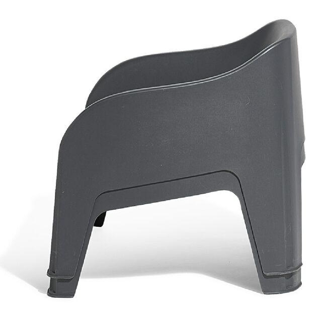 Fauteuil de jardin plastique Gary gris anthracite 80x77xH70cm