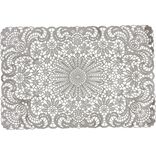 Set de table rectangulaire plastique aspect dentelle uni gris