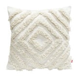 Housse de coussin carrée coton tufté beige 40x40cm