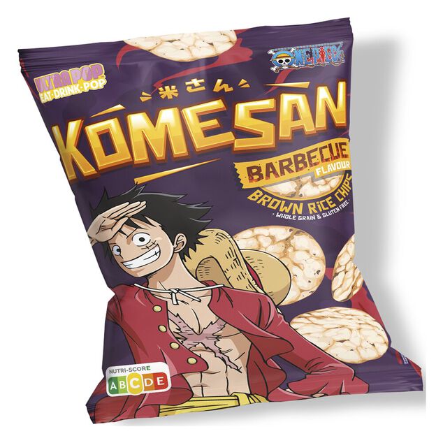 Chips de riz brun Komesan goût barbecue Luffy One Piece 60gr