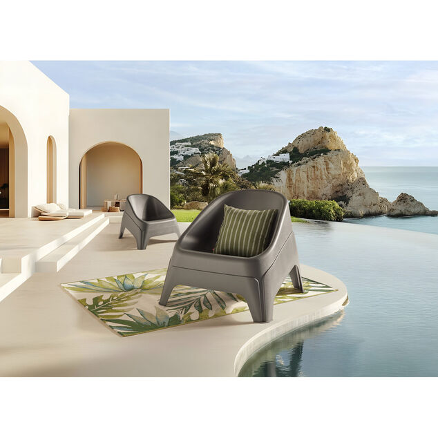 Fauteuil de jardin Neo plastique gris anthracite 76,5xP79,5xH57,5cm