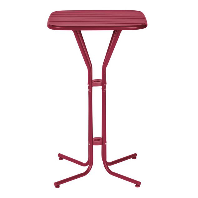 Table de jardin haute Fun m&eacute;tal rouge 60x60xH100cm
