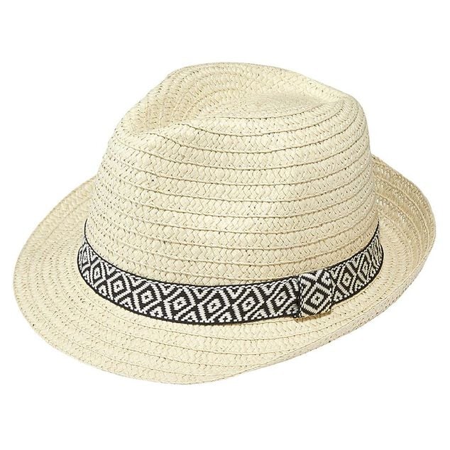 Chapeau &eacute;t&eacute; beige avec ruban
