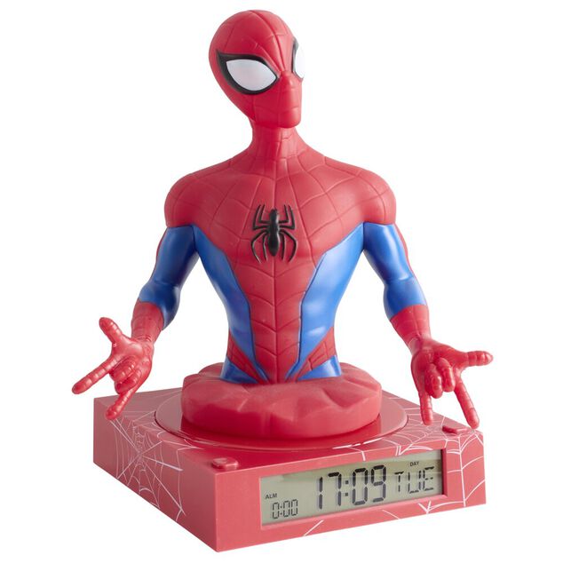 Lampe 3D r&eacute;veil Spier Man avec affichage date rouge 16,5x15xH22cm