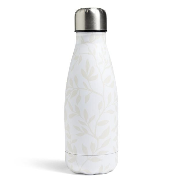 Bouteille isotherme blanc motif feuillage 350ml