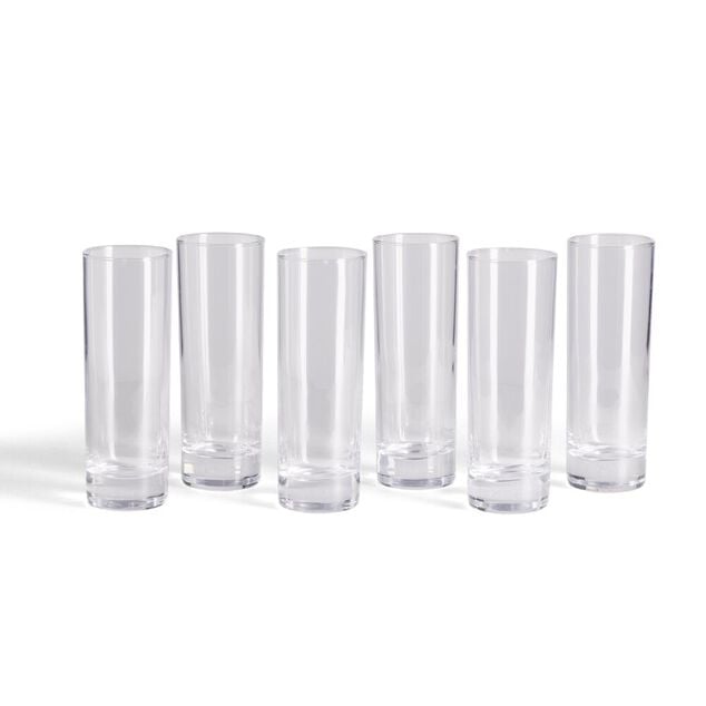 Lot de 6 verres tubes 29cl en verre transparent