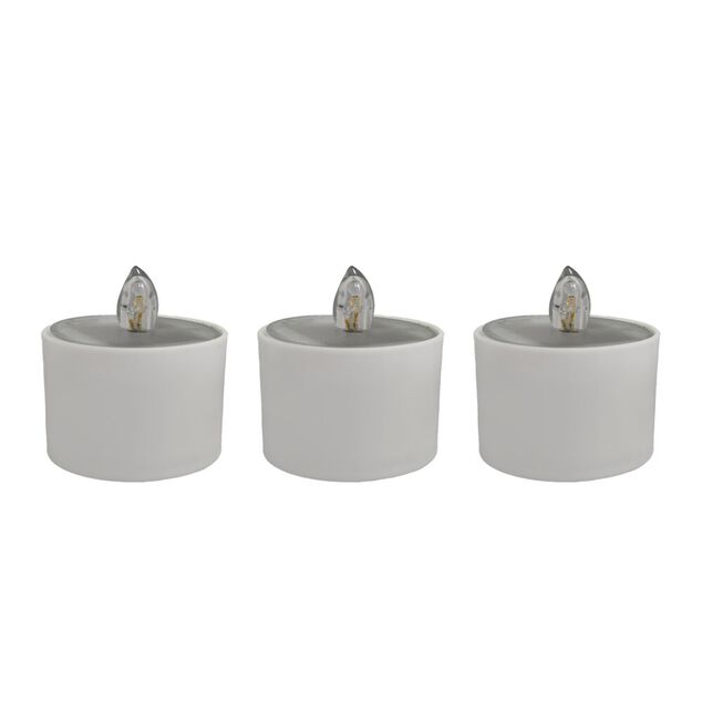 Bougie chauffe-plat solaire x3 blanche &Oslash;5,5xH7,5cm