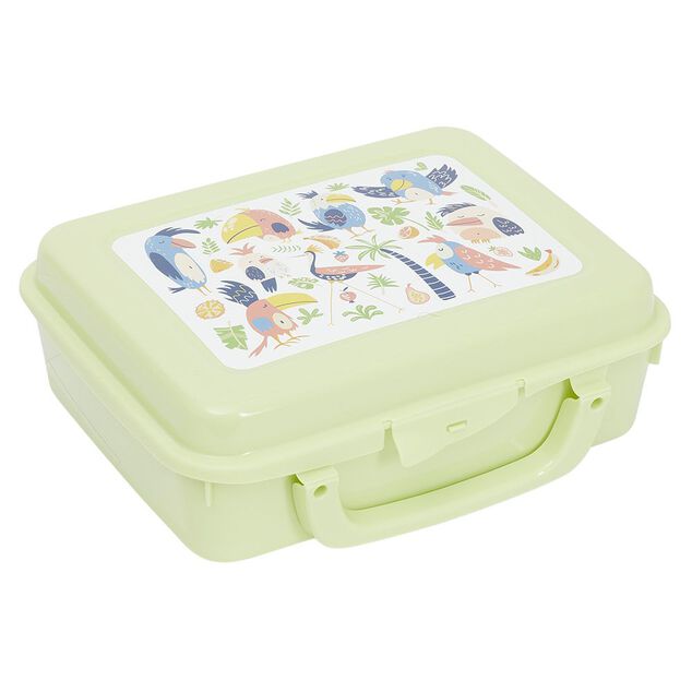 Boîte à sandwich rectangulaire avec anse plastique jaune 16x20xH7cm