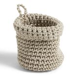 Pani&egrave;re rangement salle de bain &agrave; suspendre effet bouclette marron &Oslash;13xH11cm