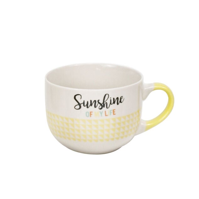 Jumbo porcelaine jaune avec inscription "Sunshine of my Life" 47 cl