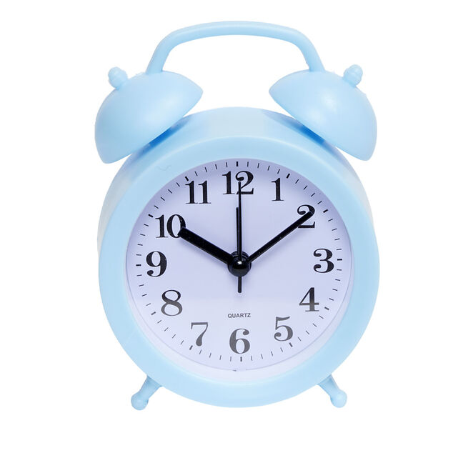 Mini réveil analogique à quartz en plastique avec alarme 11,8x9xH4cm (4 modèles)