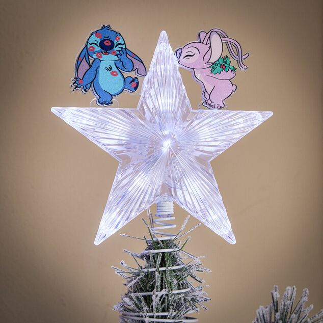 Cimier lumineux Disney Stitch &eacute;toile de sapin H24 cm
