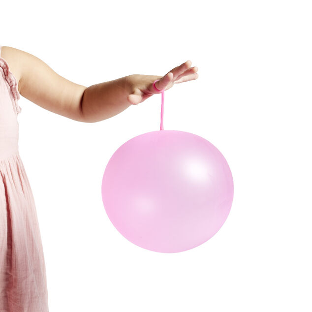 Balle bulle gonflable extensible rose &Oslash;9xH6,5cm