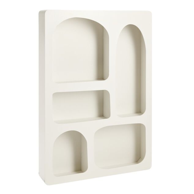 Étagère niche 5 emplacements bois blanc 65x45x9cm