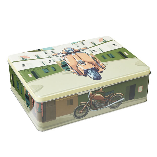 Bo&icirc;te m&eacute;tal d&eacute;cor vintage 22,5x16,5xH7,5cm (3 mod&egrave;les)